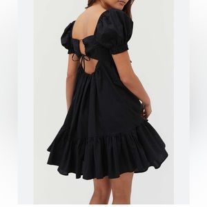 Women's Black Uo urban outfitters Wonderland Tie-back Babydoll Dress
